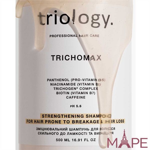 Зміцнювальний шампунь для волосся Triology Trichomax, 500 мл TRI-TRICH-SH-500 фото